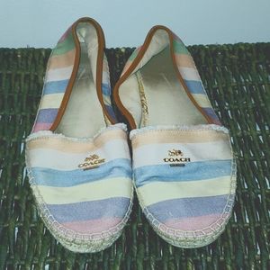 Coach discontinued Joanie striped slip ons size 7.5